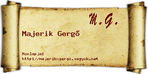 Majerik Gergő névjegykártya